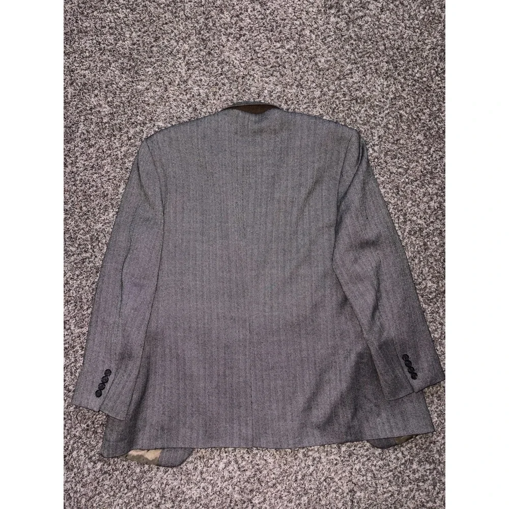 Vintage Lauren Ralph Lauren Blazer Wool‎ Suit Jacket  Herringbone Gray 42R Mens